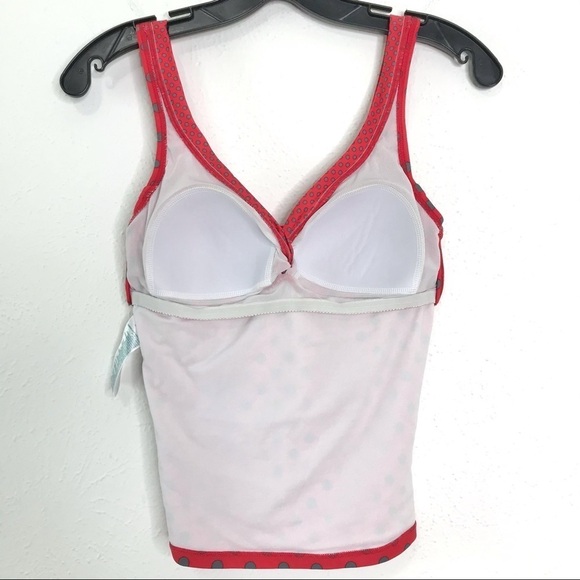 Boden Red Polka Dot Tankini Top Swimwear w/ Pouch - Picture 4 of 7